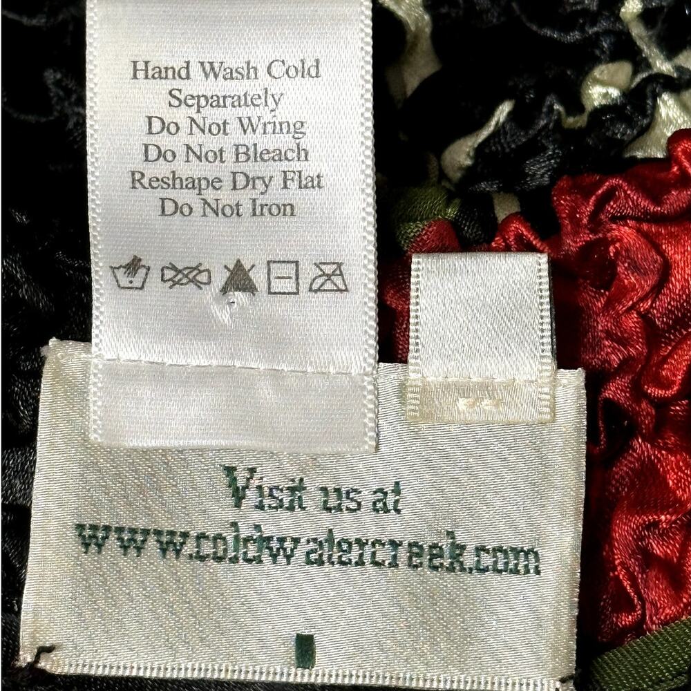 Vintage Coldwater Creek Women Size Large Button Down Rose Crinkle Beaded Top - Picture 7 of 8